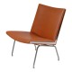 Hans J Wegner Airport chair CH401 with walnut aniline leather