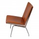 Hans J Wegner Airport chair CH401 with walnut aniline leather