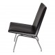 Hans J Wegner Airport chair CH401 with black aniline leather