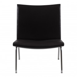 Hans J Wegner Lufthavnsstol CH401 i sort Anilin læder