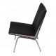 Hans J Wegner Airport chair CH401 with black bison leather