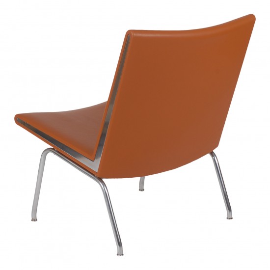 Hans J Wegner Lufthavnsstol CH401 i Cognac Bizon læder