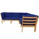 Hans Wegner GE-280 modular sofa in blue fabric