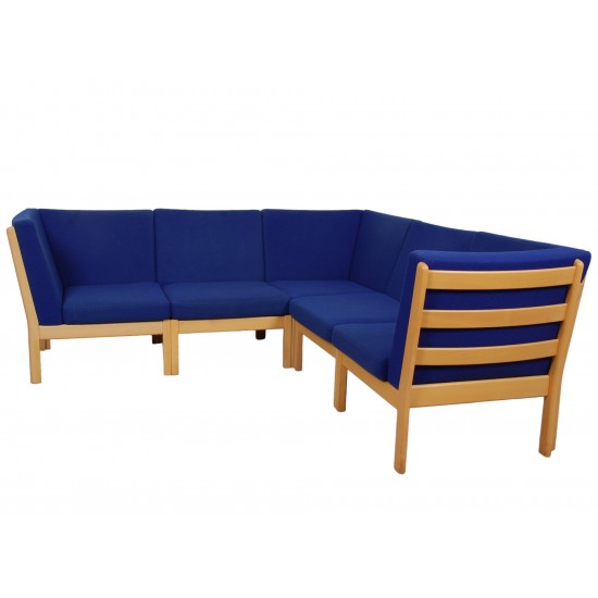 Hans Wegner GE-280 modular sofa in blue fabric