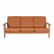Hans J Wegner 3pers sofa, GE 290, newly upholstered with cognac bison leather