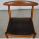 Set Hans Wegner W1 dining chairs in oak and black leather (8)