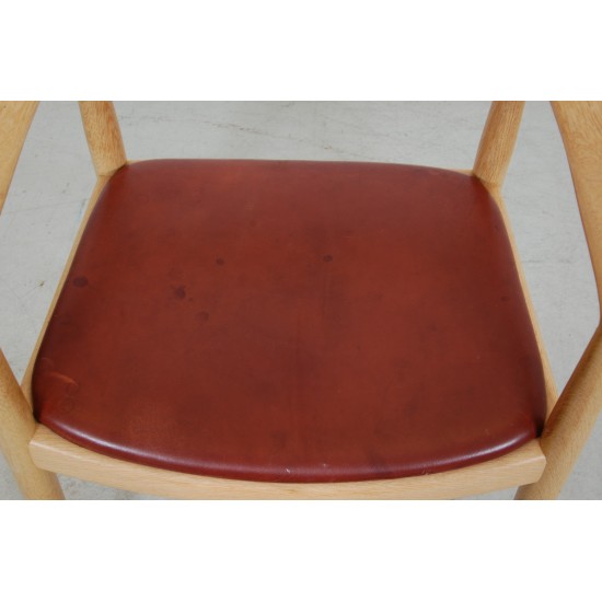 Hans Wegner The chair af lakeret eg, og sæde af patineret anilin læder