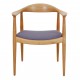 Hans Wegner The chair, oak and blue fabric