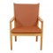 Hans J Wegner 1788 armchair newly upholstered with cognac bison leather