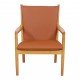 Hans J Wegner 1788 armchair newly upholstered with cognac bison leather