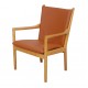 Hans J Wegner 1788 armchair newly upholstered with cognac bison leather