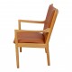 Hans J Wegner 1788 armchair newly upholstered with cognac bison leather