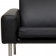 Hans Wegner 2.pers Airport sofa reupholstered with black bizon leather
