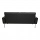 Hans Wegner 2.pers Airport sofa reupholstered with black bizon leather