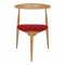 Hans J Wegner Hjertestol af bøg og rødt stof