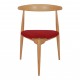 Hans J Wegner Hjertestol af bøg og rødt stof