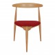 Hans J Wegner Heart chair of beechwood and red fabric