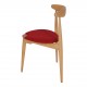 Hans J Wegner Heart chair of beechwood and red fabric