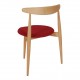 Hans J Wegner Heart chair of beechwood and red fabric