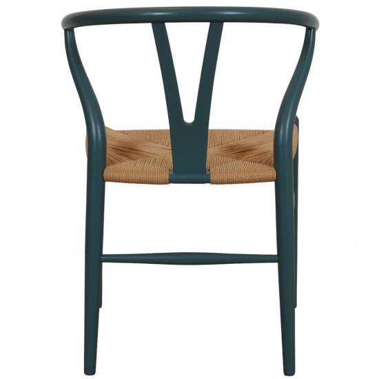 Hans Wegner Wishbone chair in blue lacquered oak