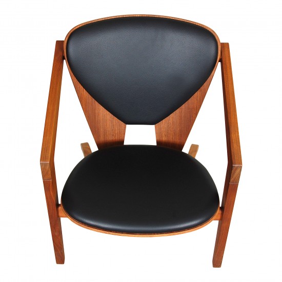 Køb stol i valnød sort læder - CPH-Classic