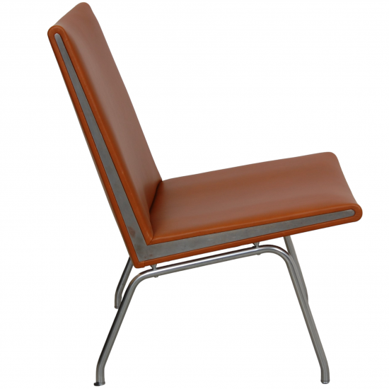 Hans Wegner AP-40 lounge chair reupholstered in walnut anilin leather