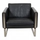 Hans J Wegner CH-101 armchair black patinated leather