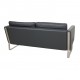 Hans Wegner CH-102 2-seater sofa in gray patinated leather