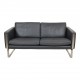 Hans Wegner CH-102 2-seater sofa in gray patinated leather