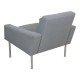 Hans J Wegner Airport chair with grey fabric
