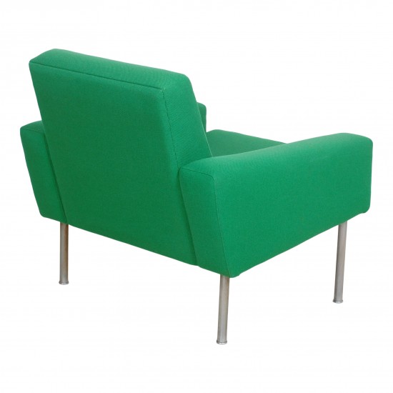 Hans J Wegner Airport chair with green fabric