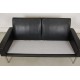 Hans Wegner 2.seater GE-34/2 sofa in patinated black leather