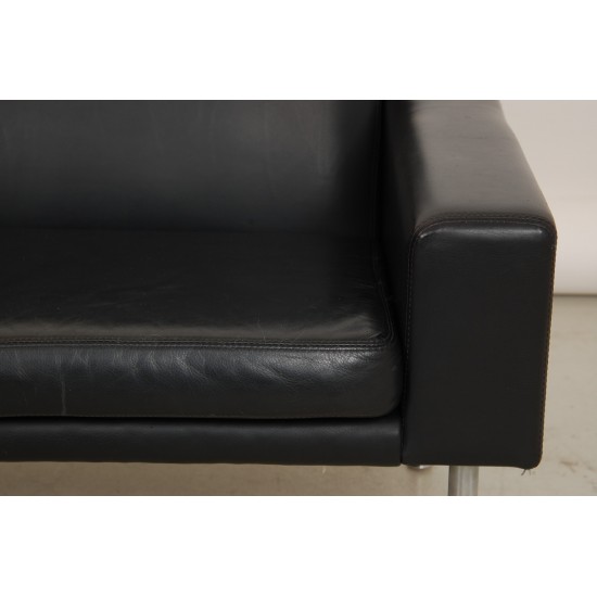 målbar Lige paraply Køb Brugt Wegner GE-34/2 sofa i sort læder - CPH-Classic