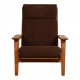 Hans Wegner Ge-290a loungechair with brown fabric