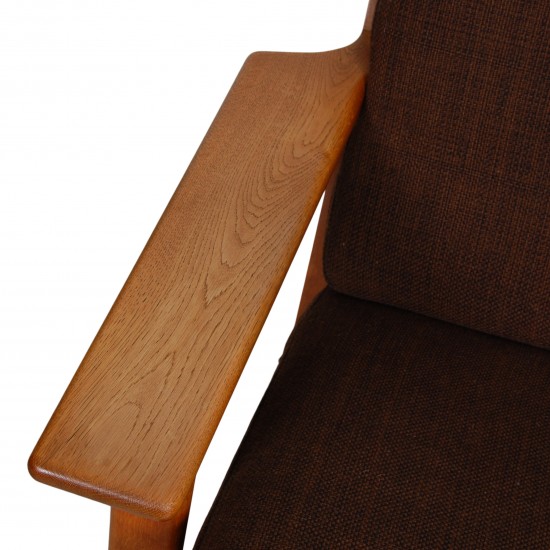 Hans Wegner Ge-290a loungechair with brown fabric