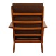 Hans Wegner Ge-290a loungechair with brown fabric