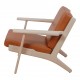 Hans Wegner Ge-290 armchair with oak wood and cognac aniline leather (NEW)