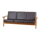 Hans J Wegner Ge-290 3pers sofa newly upholstered with brown bison leather