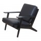 Hans J Wegner Ge-290 chair newly upholstered with black bison leather