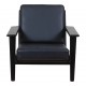 Hans J Wegner Ge-290 chair newly upholstered with black bison leather