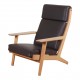 Hans J Wegner Ge-290a chair newly upholstered with brown bison leather