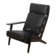 Hans J Wegner Ge-290a chair newly upholstered with black bison leather