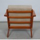 Hans Wegner GE-290 Lounge chair of lacquered nut wood, and beige fabric