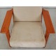 Hans Wegner GE-290 Lounge chair of lacquered nut wood, and beige fabric