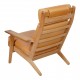 Hans J Wegner GE-290A chair with solid oak wood and naturally colored leather