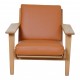 Hans J Wegner GE-290 med nypolstrede cognac bizon hynder