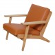 Hans J Wegner GE-290 med nypolstrede cognac bizon hynder