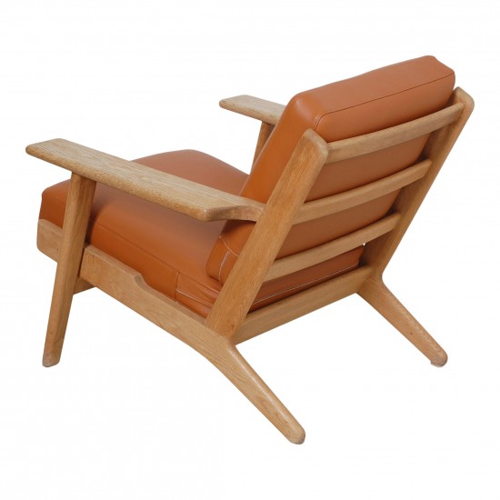 Hans J Wegner GE-290 med nypolstrede cognac bizon hynder