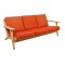 Hans Wegner Ge-290 3-pers sofa med Originale orange hynder