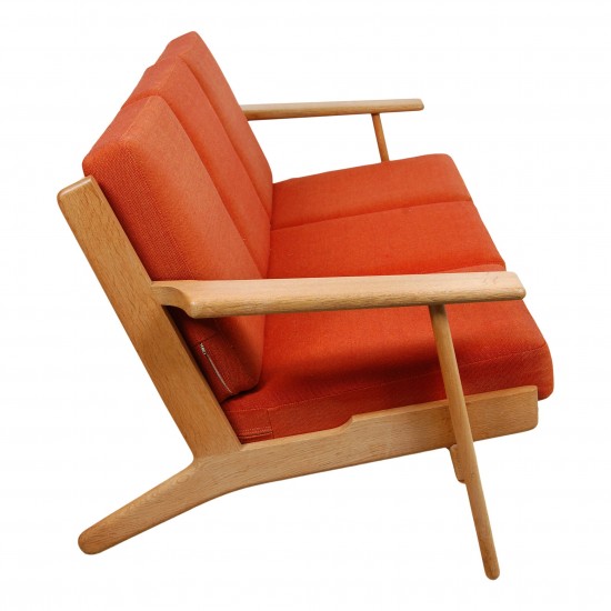 Hans Wegner Ge-290 3-seater sofa with original orange cushions